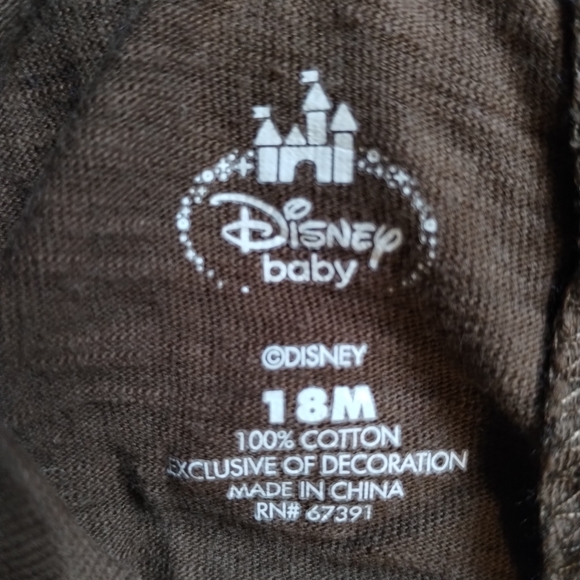 Disney Mickey mouse, onesie/bodysuit brown & orange 18 Mo long sleeves - Picture 2 of 3